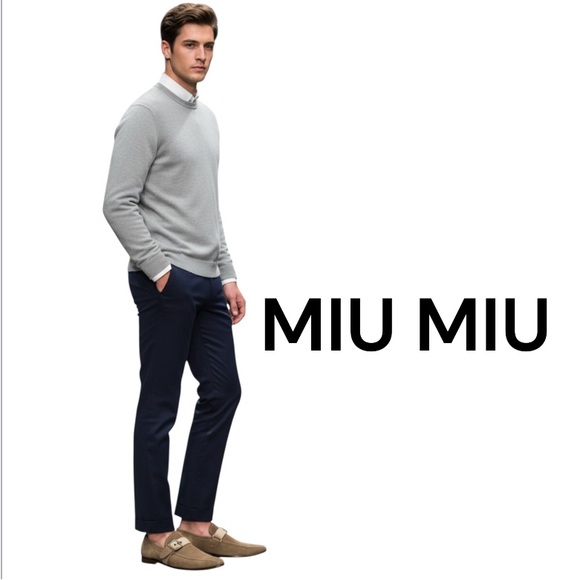 Authentic Miu Miu luxury designer signature modern loafers men's sz 6.5